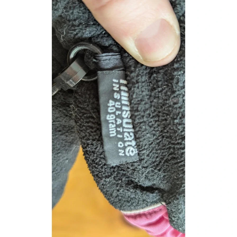 Thinsulate Kids Fleece Mittens Black Pink 40g Insulation FT39A679 One Size‎